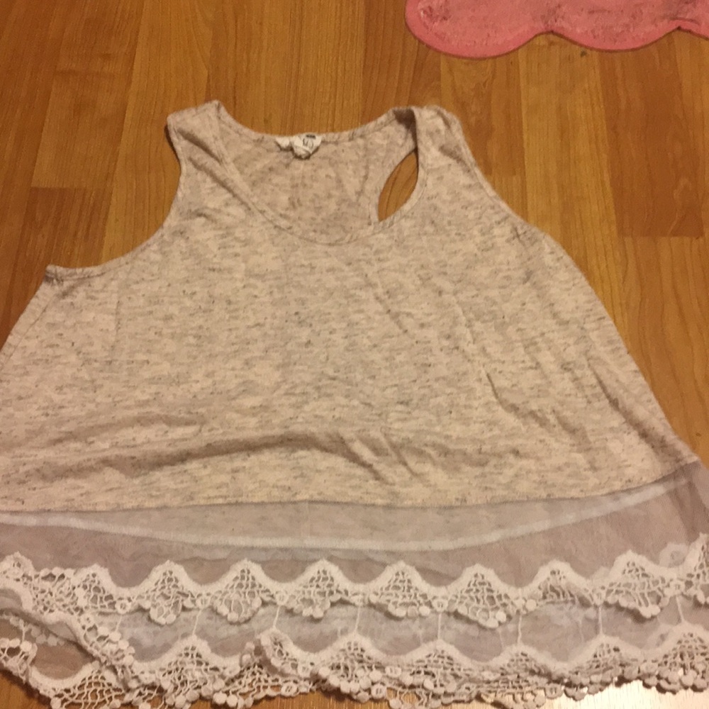 LA hearts tank top with lace detailing